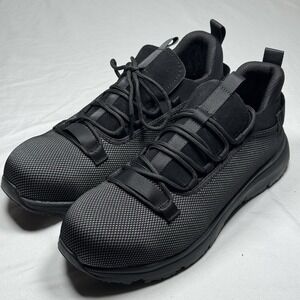 Mens Safety Toe Work Shoes Black Size 10 EU 44 Lightweight Work Sneakers